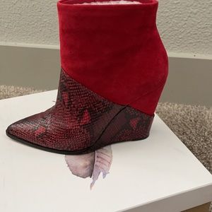 Jessica Simpson Red Snake Skin Bootie